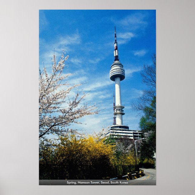 Spring, Namsan Tower, Seoul, South Korea Poster (Front)