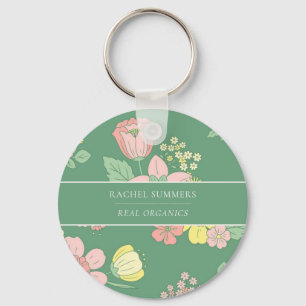 Spring Nature Floral Boho Business Key Ring