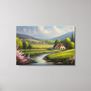 Spring nature landscape canvas print