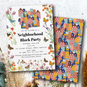 Spring Neighborhood BBQ Block Party Invitation