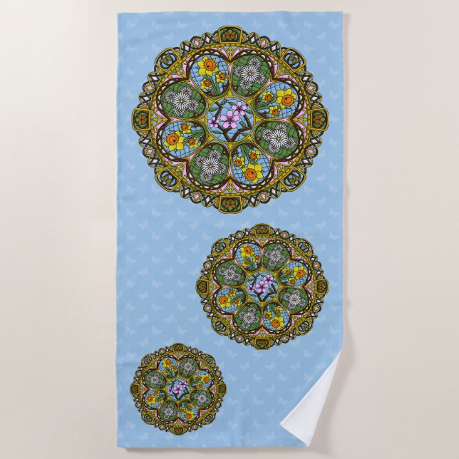 Spring Nouveau Beach Towel (Front)