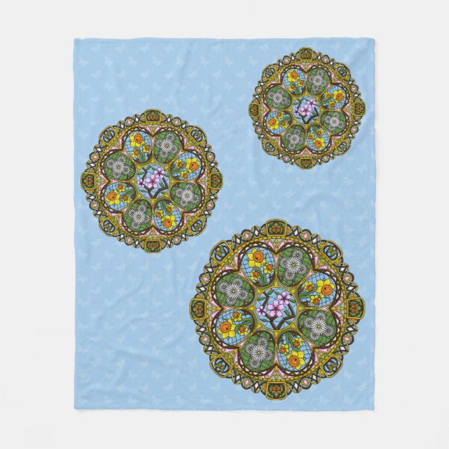 Spring Nouveau Fleece Blanket (Front)