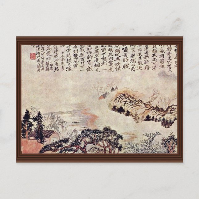 Spring On The Min River By Tao Chi (Best Quality) Postcard (Front)