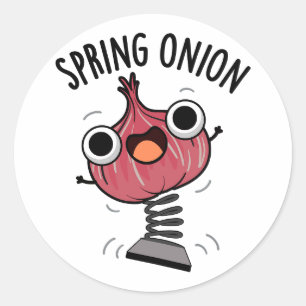 Spring Onion Funny Veggie Pun  Classic Round Sticker