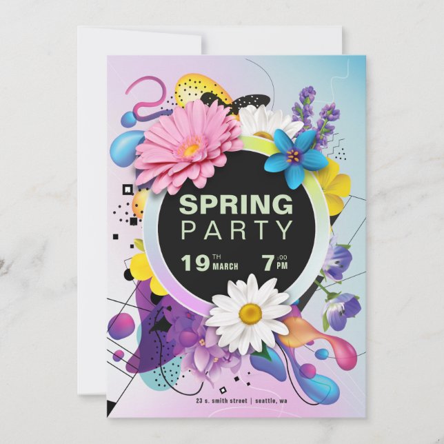 Spring or Summer Party Event Invite (Front)