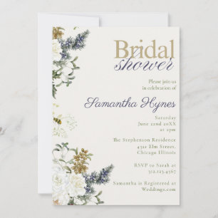 Spring or Winter floral Bridal Shower Invitation