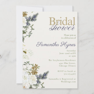 Spring or Winter floral Bridal Shower Invitation