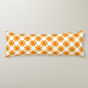 Spring orange flowers for home decor body cushion