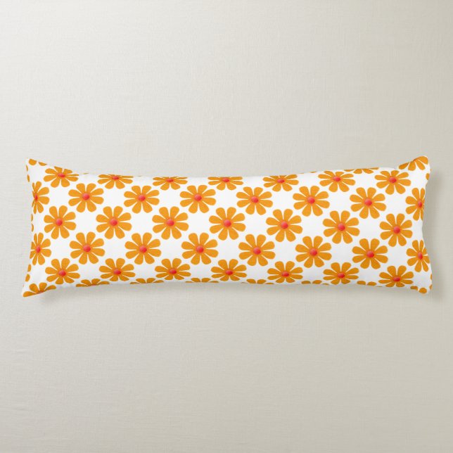 Spring orange flowers for home decor body cushion (Front)