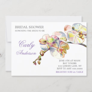 Spring Orchid Floral Bridal Shower Invitation