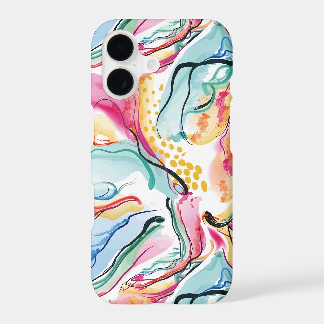 Spring organic texture with flowing wavy shapes iPhone case (Back)