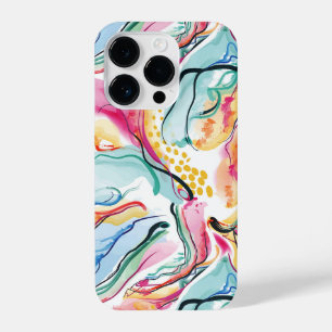 Spring organic texture with flowing wavy shapes iPhone 14 pro case