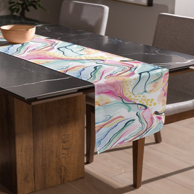 Spring organic texture with flowing wavy shapes long table runner (Creator Uploaded)