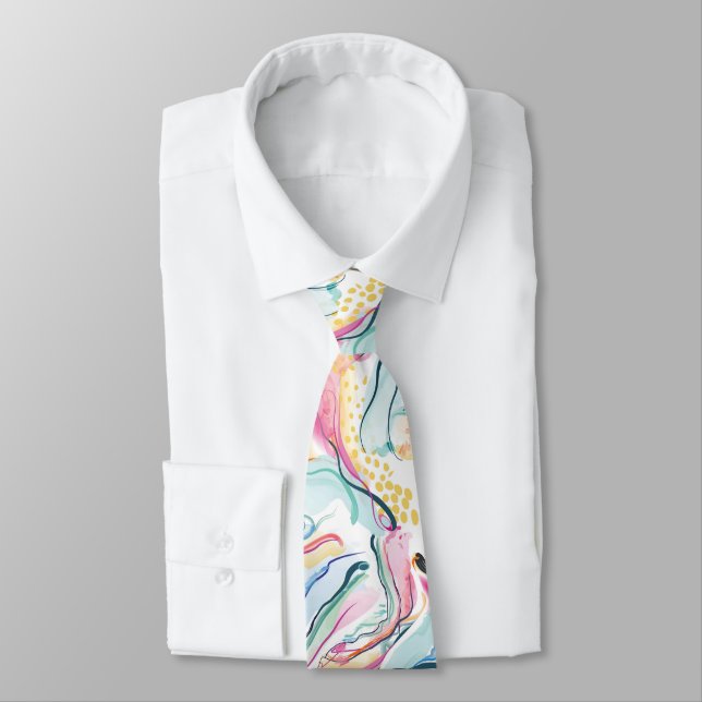 Spring organic texture with flowing wavy shapes tie (Tied)
