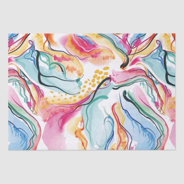 Spring organic texture with flowing wavy shapes tissue paper (Front)