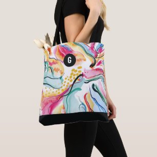 Spring organic texture with flowing wavy shapes tote bag