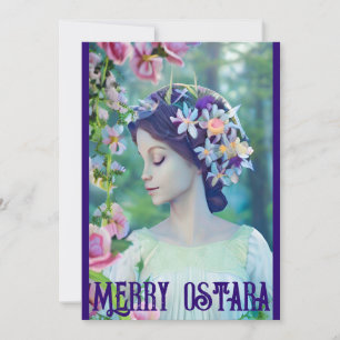 Spring Ostara Easter Equinox Pagan Forest Goddess Holiday Card