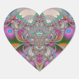 Spring Owl Heart Sticker