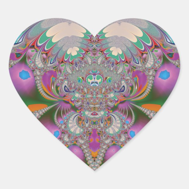 Spring Owl Heart Sticker (Front)