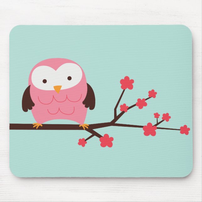 Spring Owl Mouse Mat (Front)