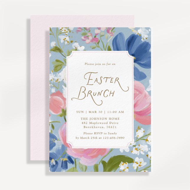 Spring Painted Floral Easter Brunch Invitation (Creator Uploaded)