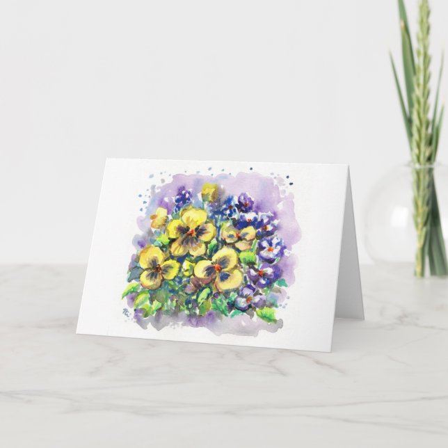 Spring Pansies Card (Front)