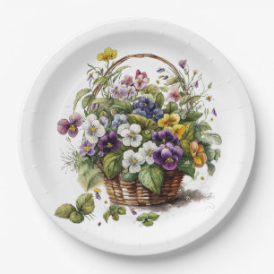 Spring Pansy's Paper Plate