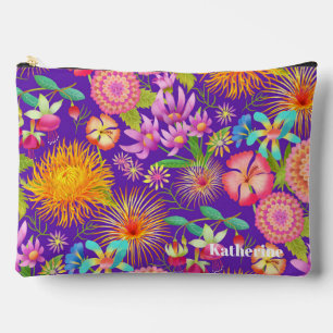 Spring Party Botanical Purple Accessory Pouch