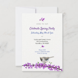 Spring Party With Redbud Invitation