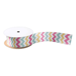 Spring Pastel Chevron Ribbon Satin Ribbon