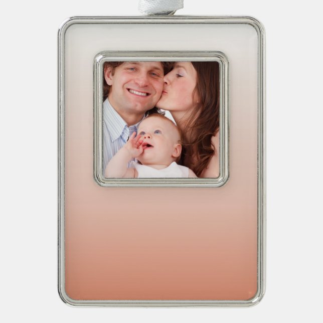 spring pastel colour blush peach ombre dusty pink silver plated framed ornament (Front)