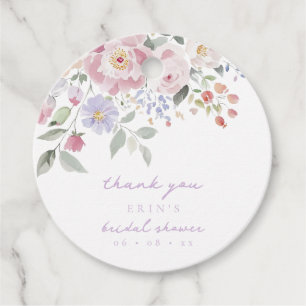 Spring Pastel Floral Bridal Shower Thank You Favour Tags