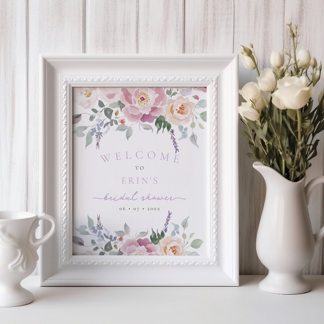 Spring Pastel Floral Bridal Shower Welcome Poster (Creator Uploaded)