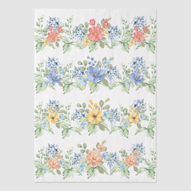 Spring Pastel Florals Decoupage Paper (Front)