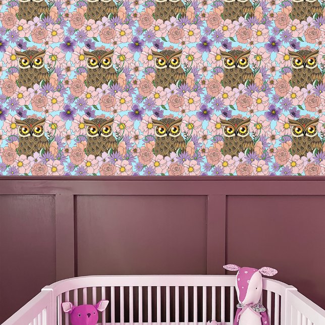 Spring Pastel Flowers Owl Wallpaper (Creator Uploaded)