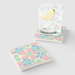 Spring Pastel Flowers Stone Coaster