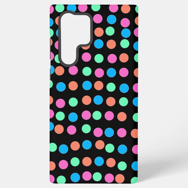 Spring Pastel Spots on Black  Samsung Galaxy S22 Ultra Case (Back)