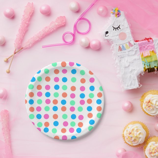Spring Pastel Spots Paper Plate (Party)