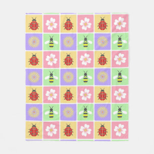 Spring Patches Fleece Blanket