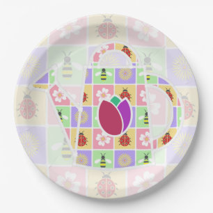 Spring Patches Paper Plate