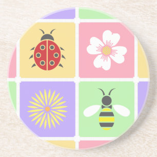 Spring Patches Sandstone Coaster