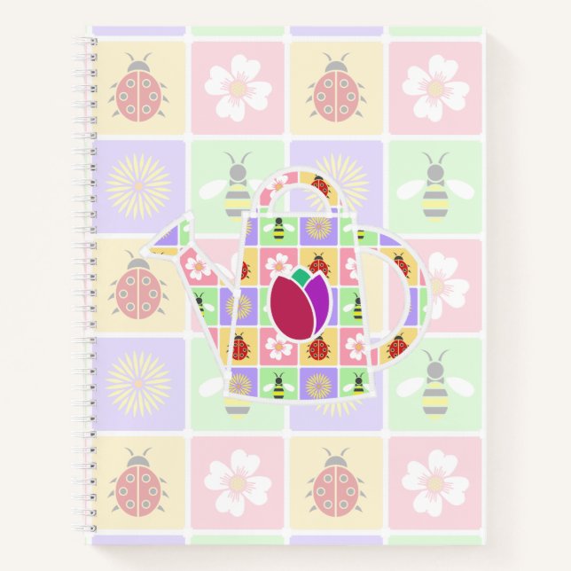 Spring Patches Spiral Notebook (Front)