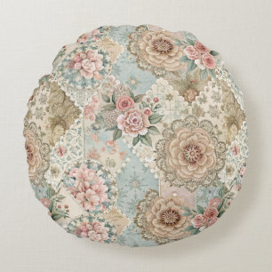 Spring Patchwork Seamless Round Cushion