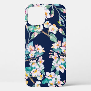 Spring pattern. Flowering branches. Watercolor. Vi iPhone 12 Case