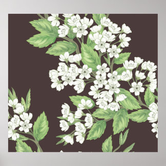 Spring pattern, green branches seamless. poster