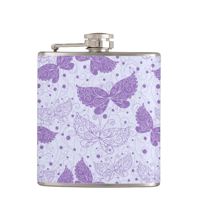 Spring Pattern Hip Flask (Front)