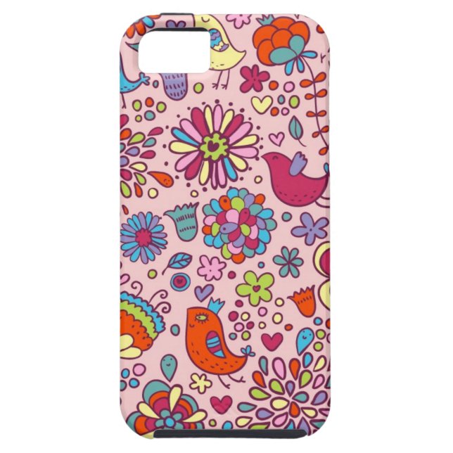 Spring pattern with colourful flowers Case-Mate iPhone case (Back)