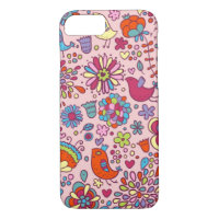 Spring pattern with colourful flowers