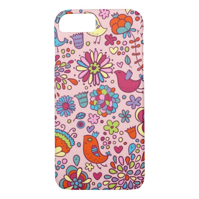 Spring pattern with colourful flowers Case-Mate iPhone case (Back)