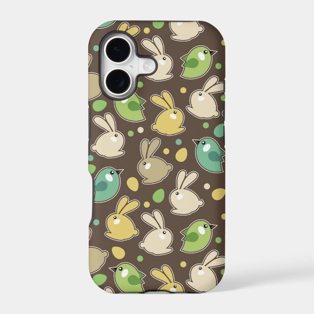 spring pattern with easter eggs,birds (Back)